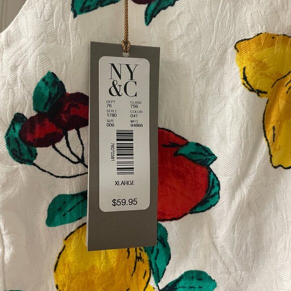 Eva Méndez collection by New York and Company Size XL Fruit patter ruffle hem - Picture 4 of 6